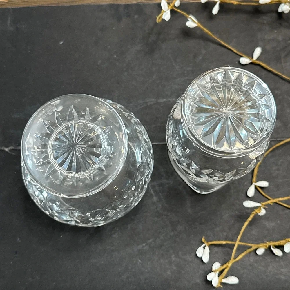 Waterford Cut Glass Crystal Lismore Footed Creamer & Open Footed Sugar Bowl